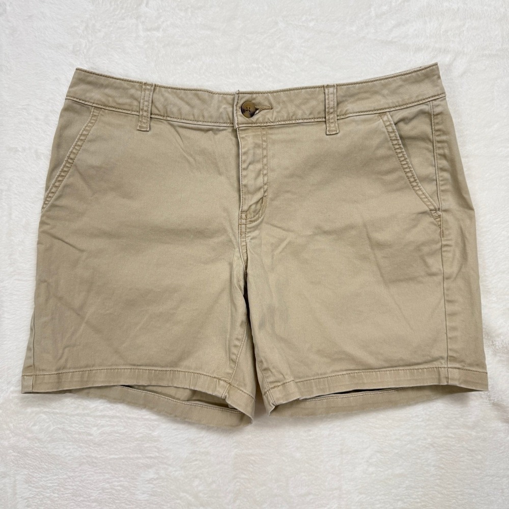 a.n.a Midi Shorts Womens 10P Khaki Tan Mid-Rise Stretch Cotton‎ Chino Casual